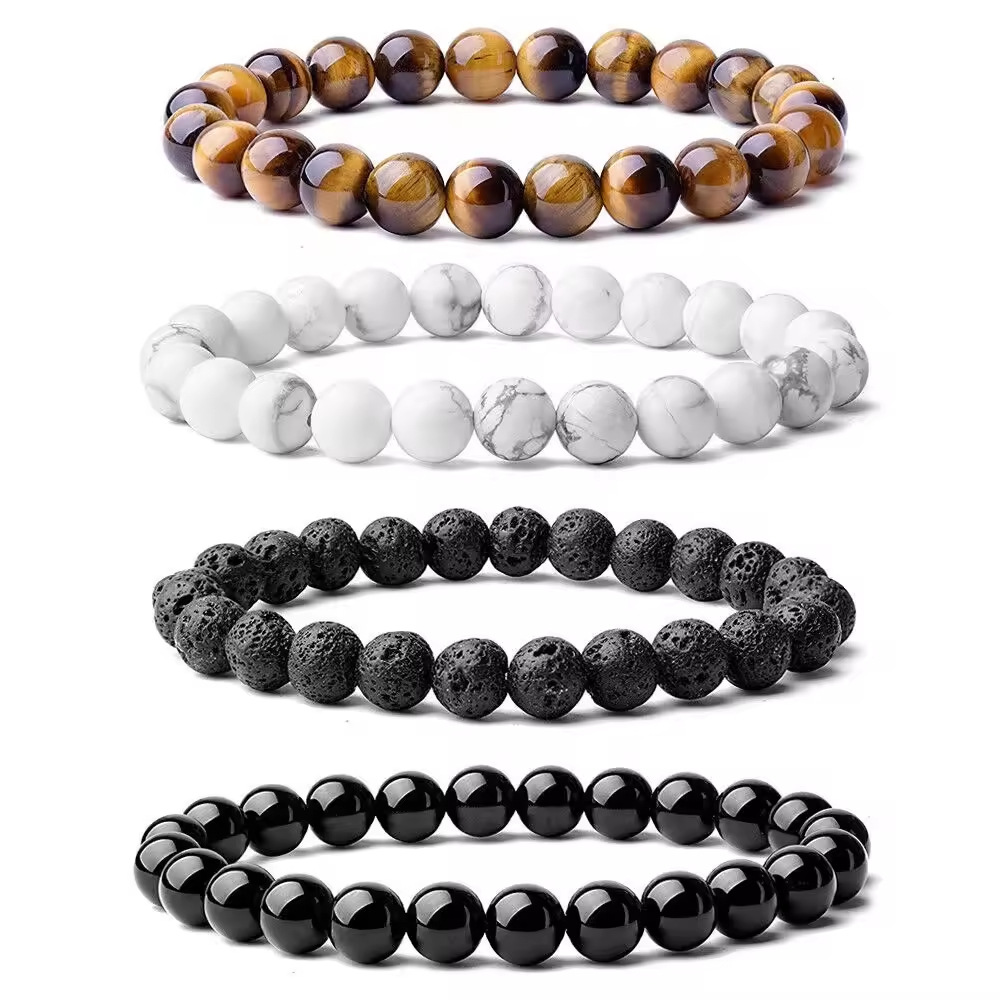 Beaded Bracelet With Natural Healing Crystals For Mind Balance_voghion.com