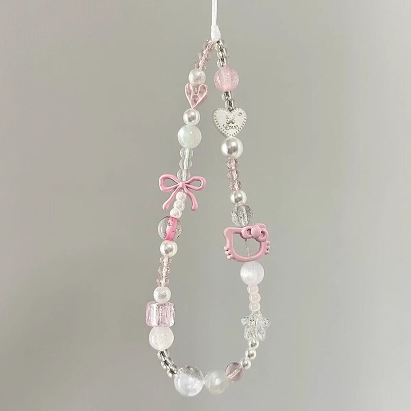 Kitty Cat Bowknot Phone Chain Short Phone Lanyard for Women Cute Ccd Camera Strap New Style Phone Accessory