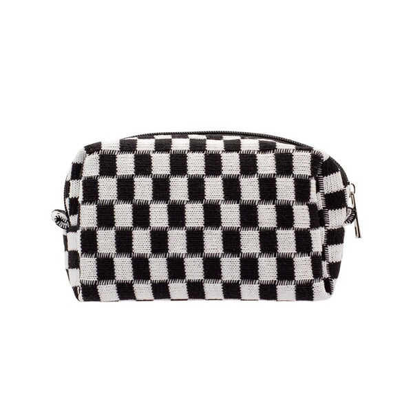 The Pizminik Check Cosmetic Bag with Hand Wallet Zip constitutes a…