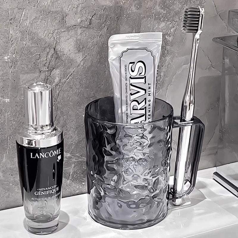 Glacial pattern mouthwash cup for home, toothbrush cup with large capacity, transparent toothbrush holder cup