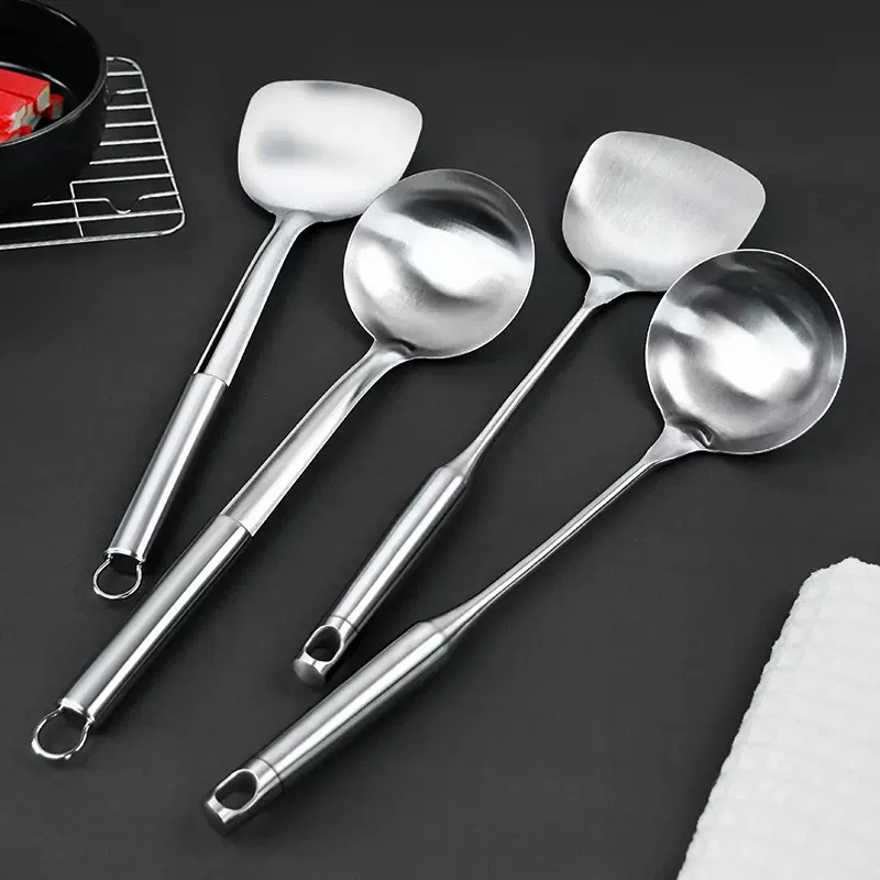 不锈钢锅铲厨具套装锅铲汤勺专用炒菜舀汤加长锅铲厨房用品