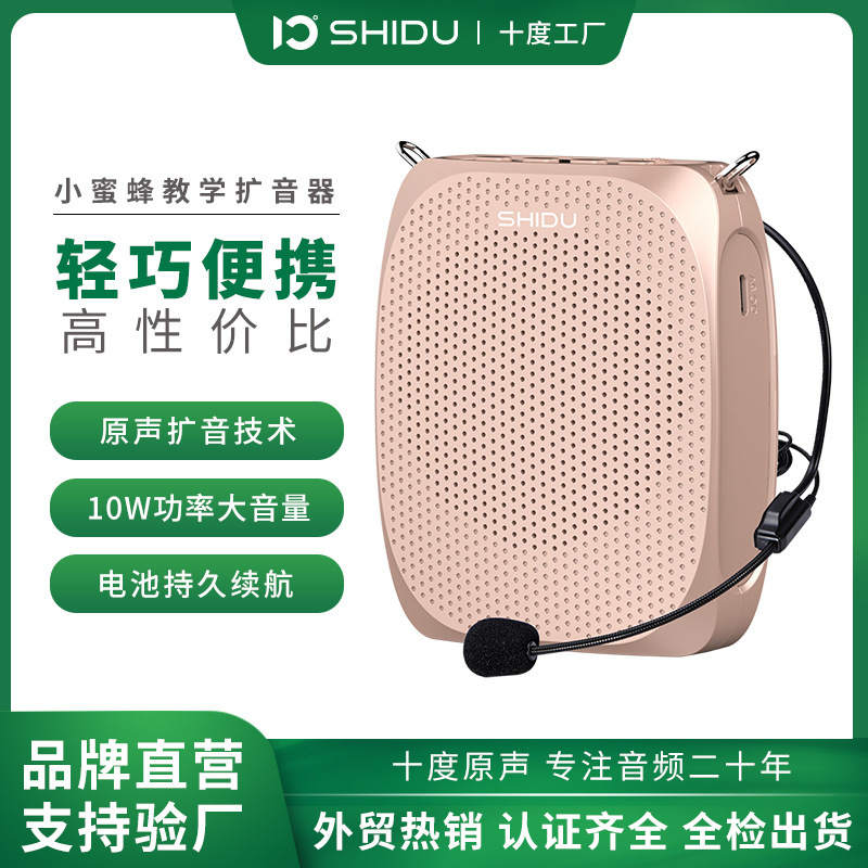Ten degrees S258 small bee loudspeaker teacher dedicated wireless Bluetooth microphone high power speaker loudspeaker