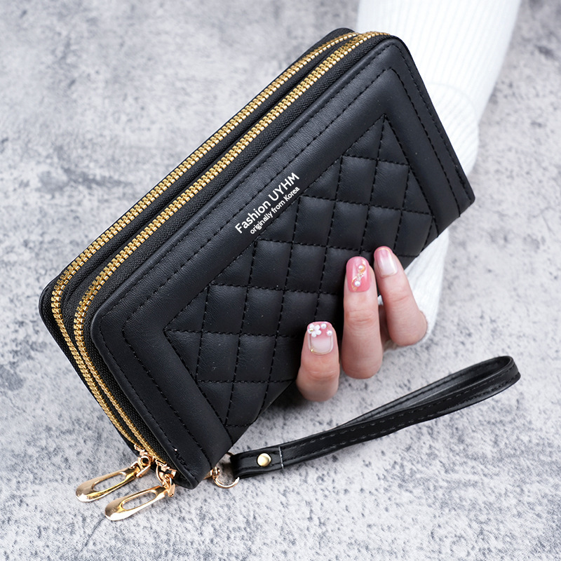 Wallet Women's 2023 New Long Women's Hand-held Korean Casual Mobile Phone Bag Double Zipper Wallet Large Capacity Card Bag Wallet Women's 2023 New Long Women's Hand-held Korean Casual Mobile Phone Bag Double Zipper Wallet Large Capacity Card Bag