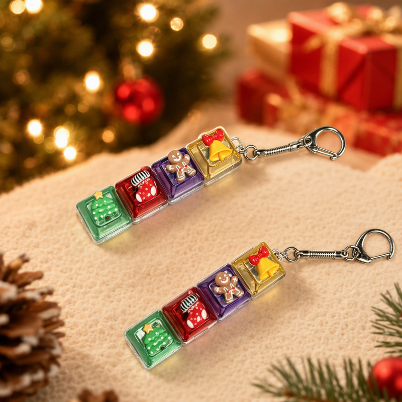 Cross-border best-selling Christmas-themed stress-relief keychain, high-appearance value, finger-pressing and squeezing fun pendant, creative stress-relief toy Cross-border best-selling Christmas-themed stress-relief keychain, high-appearance value, finger-pressing and squeezing fun pendant, creative stress-relief toy