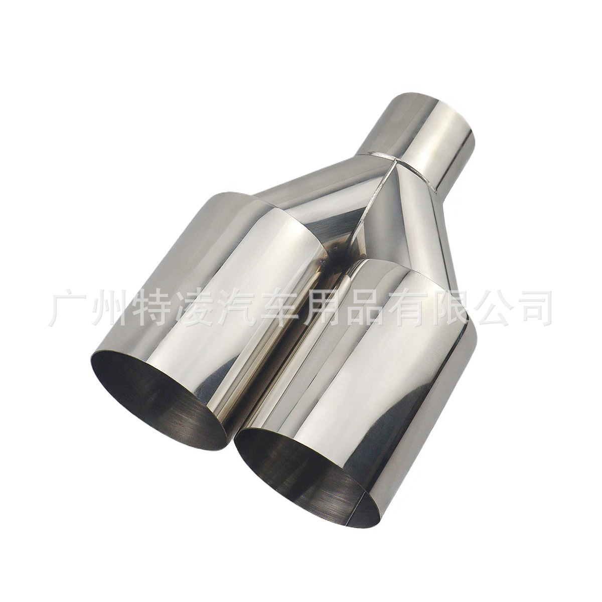Car Modified Exhaust Pipe Tailpipe with Dual Outlets, Single-Layer Stainless Steel Tailpipe, One-To-Two Car Modification Dual Outlet Tailpipe