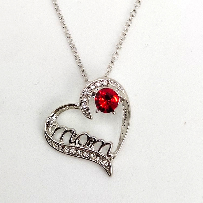 Mama Heart Shape Alloy Inlay Zircon Mother's Day Women's Pendant Necklace display picture 2