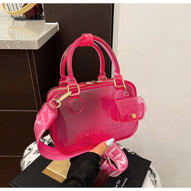 Women's Pvc Barbie Jelly Bag, New Cross-Border Fashion Versatile Soft Handle Handbag, Stain-Resistant and Easy to Clean Crossbody Bag Women's Pvc Barbie Jelly Bag, New Cross-Border Fashion Versatile Soft Handle Handbag, Stain-Resistant and Easy to Clean Crossbody Bag