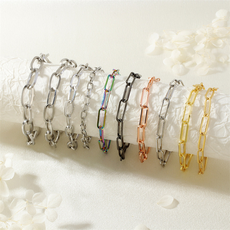 Simple and Fashionable Heavy Metal Industrial Style Hip-Hop with Motorcycle Sense Modern Retro Hong Kong Style Puppies Handsome Cross Chain Bracelet