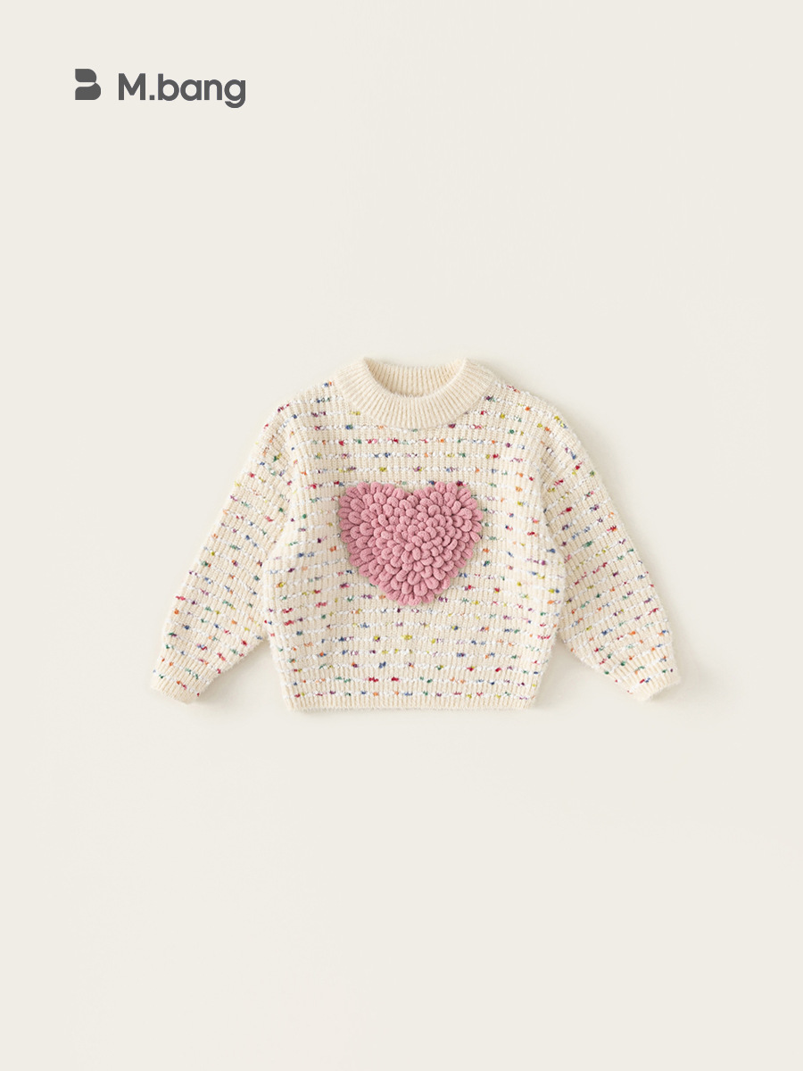 Yoobao ropa infantil suéter para niños 2026 primavera y otoño nuevo viento dulce niñas bebés amor camisa de punto para niños