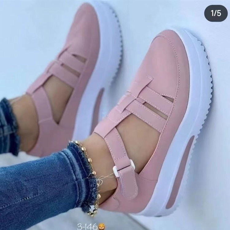 Fashionable solid color breathable casual footwear wedge heel…