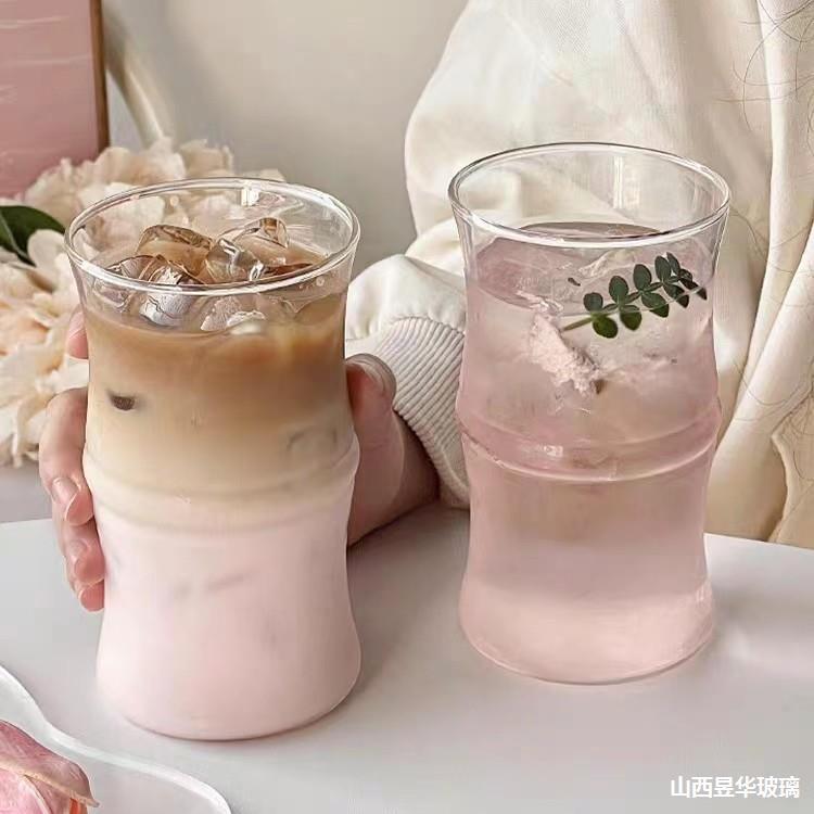 高硼硅透明玻璃单层竹节家用办公夏季可乐果汁饮料冷饮单层喝水杯