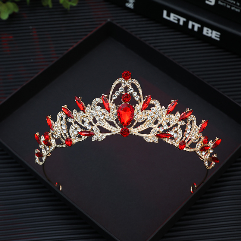 Europa y Estados Unidos novia corona corona oro negro retró broche de cabello accesorios de cumpleaños de boda corona de Halloween al por mayor