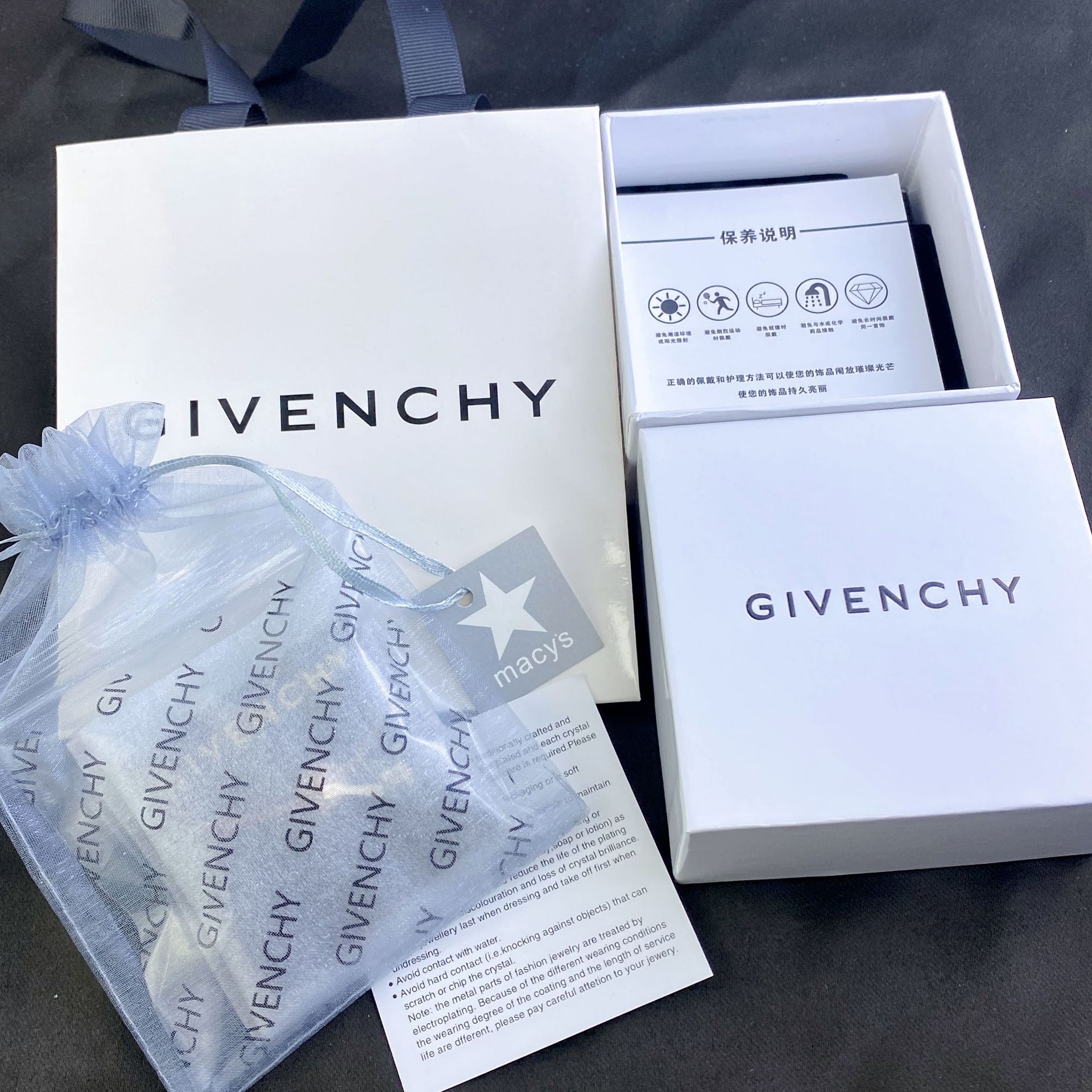 Givenchy Teardrop Bracelet Metal Crystal Silver