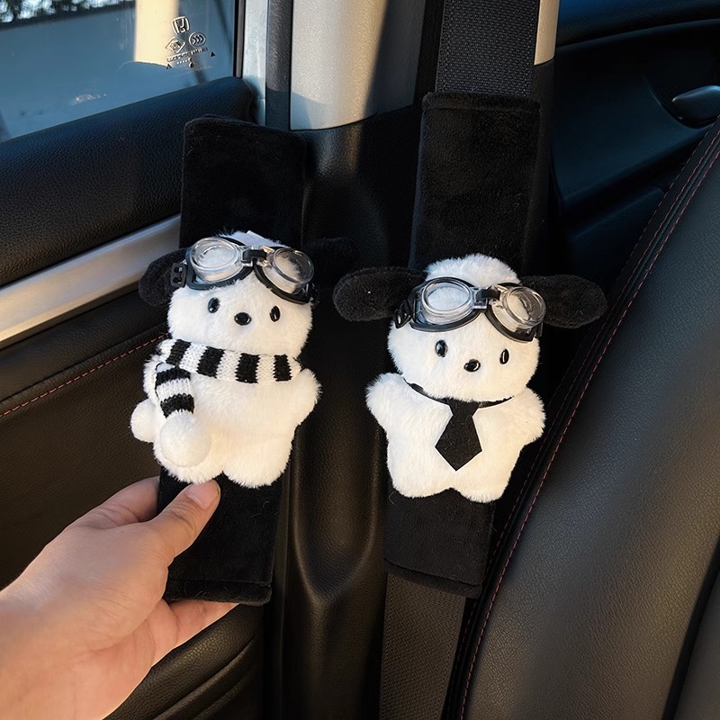 Cubierta de hombro con correa de coche, funda decorativa de condón lindo, cuello suave y anti-estrangulado, pareja, protección de coche, mujer