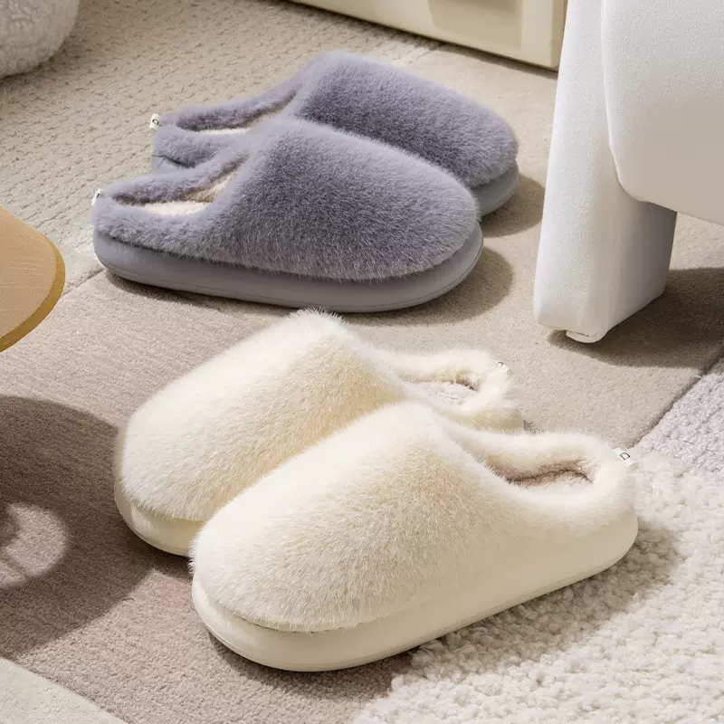 2024新款棉拖鞋女冬季居家室内防滑月子保暖家用加绒厚底毛毛拖鞋