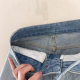 Summer New Style Thin Dipped Jeans Women's Small High Waist Loose Meat Covering Slimming All-match Straight Pants Ins