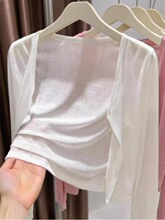 D 38704 White Short Knit Cardigan ��ɫᘿ��_�� �W���羳