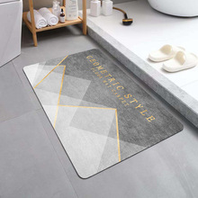 简约 北欧浴室软硅藻泥地垫橡胶门垫卫生间门口浴室地毯 一件代发