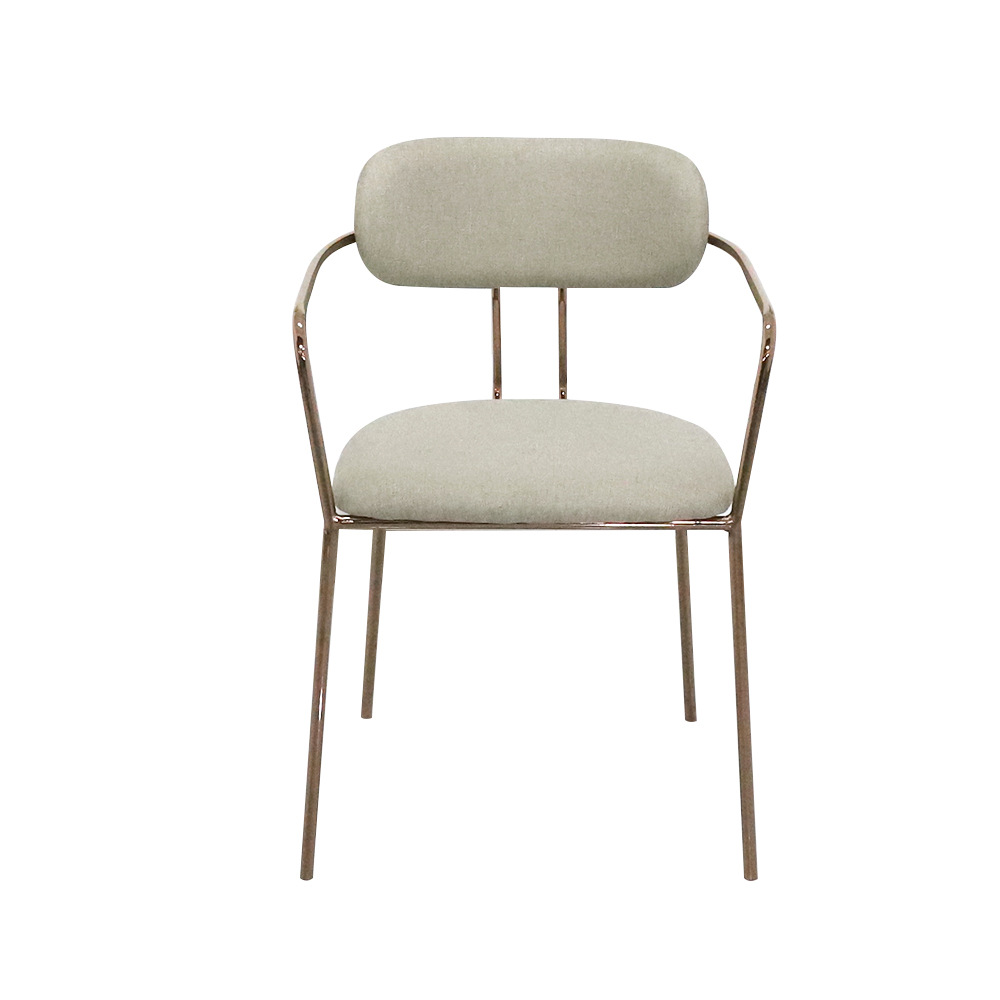 Silla de Comedor Moderna de Lujo de Metal y Cuero, Multifuncional, Giratoria, con Reposabrazos, para Restaurante image 6
