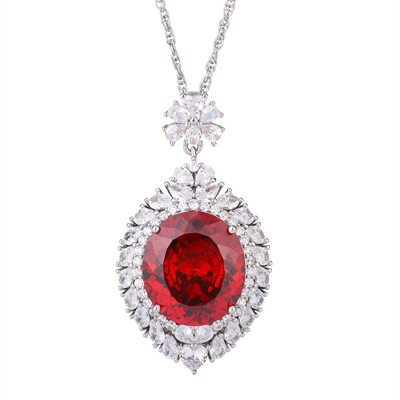 2024 nueva joyería Zhuang Shengsheng fondo de cobre chapado en oro simulación nido de pájaro cortado en forma de huevo colgante de lujo ligero piedra principal 18*20