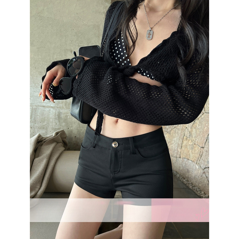 Ouyang Curve Magic Pants'New Hot Trend' - the Ultimate Versatile Piece! Slim Fit Black High Elasticity Summer Super Shorts