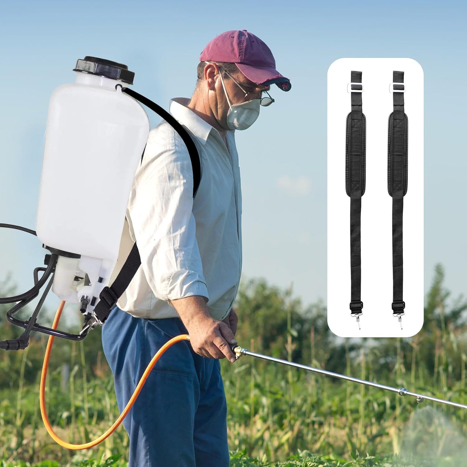 跨境农业园林农药桶背包肩带 背包肩带背包喷雾器替换带加垫肩带