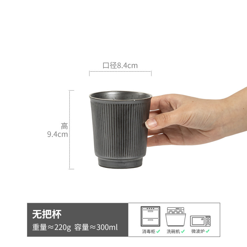 Colección de tazas de sopa rústica, tazas de cerámica de estilo retro, tazas de agua, tazas de té caseras, tazas de maestro, tazas de café japonesas