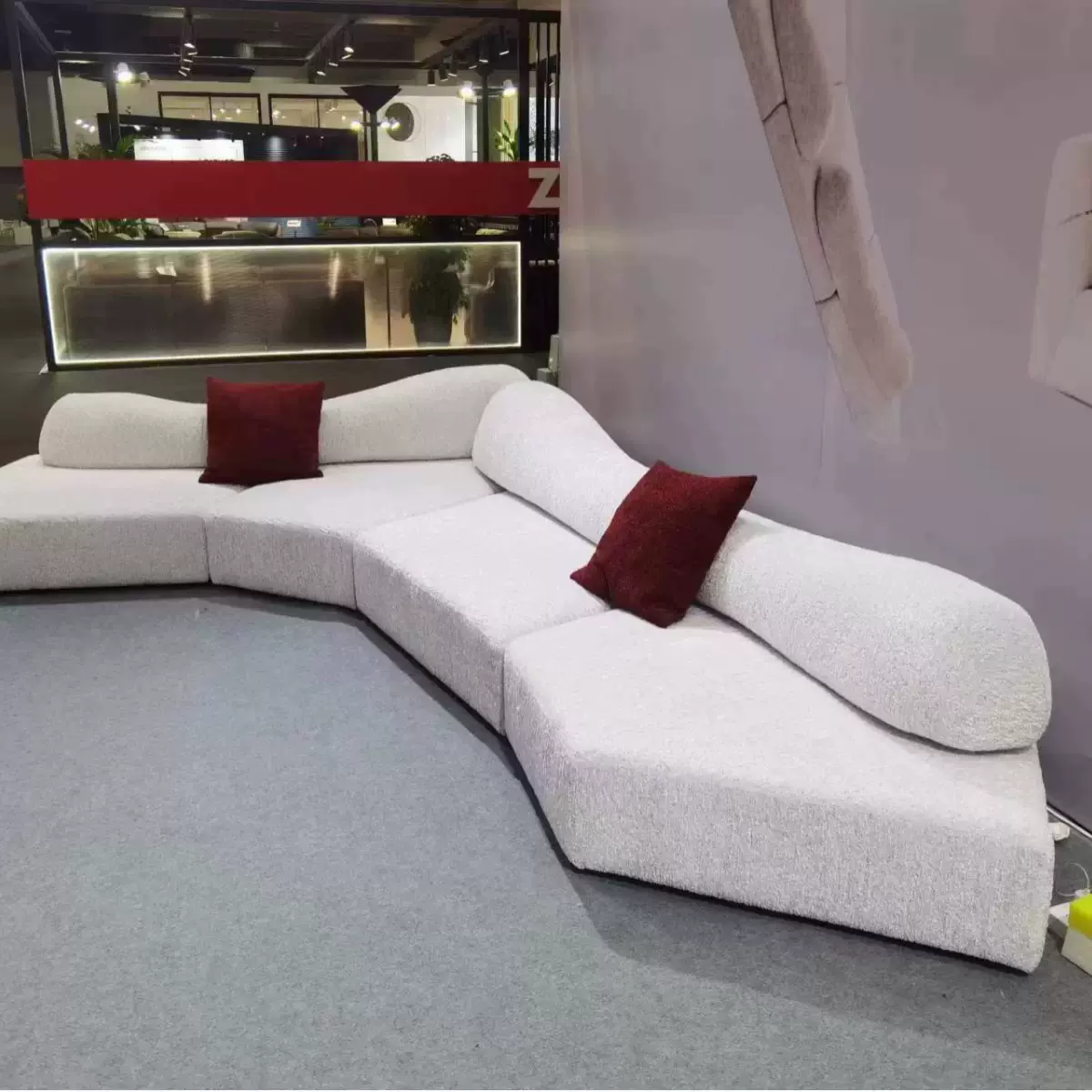 异形岩石自由组合布艺沙发现代轻奢个性模块绒布沙发商务