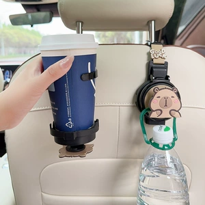 Car-Mounted Storage Box with Multifunctional Hooks for the Back of the Front and Rear Seats, Cute Cartoon Trendy Water Cup Holder