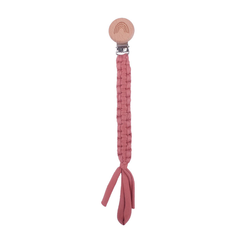 Suministros para bebés Cadena de chupete tejida a mano arco iris de haya clip chupete cadena anti-caída Nuevo