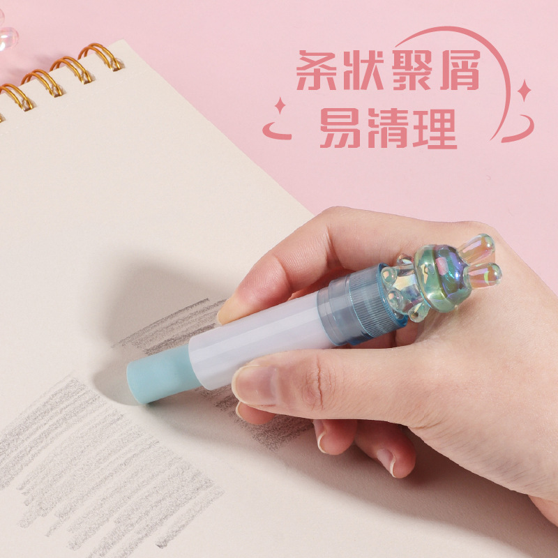 KUKI KOKI borradores de casa encantadores dibujos animados conejos de papelería de estudiantes de primaria sin escamas creativas ultra limpias como piel