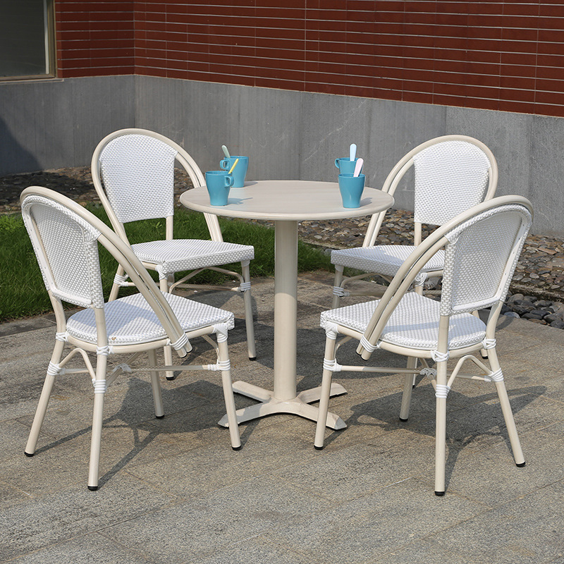 Mesa y silla al aire libre, mesa y silla de comedor, mesa y silla blanca, mesa y silla al aire libre, jardín, patio