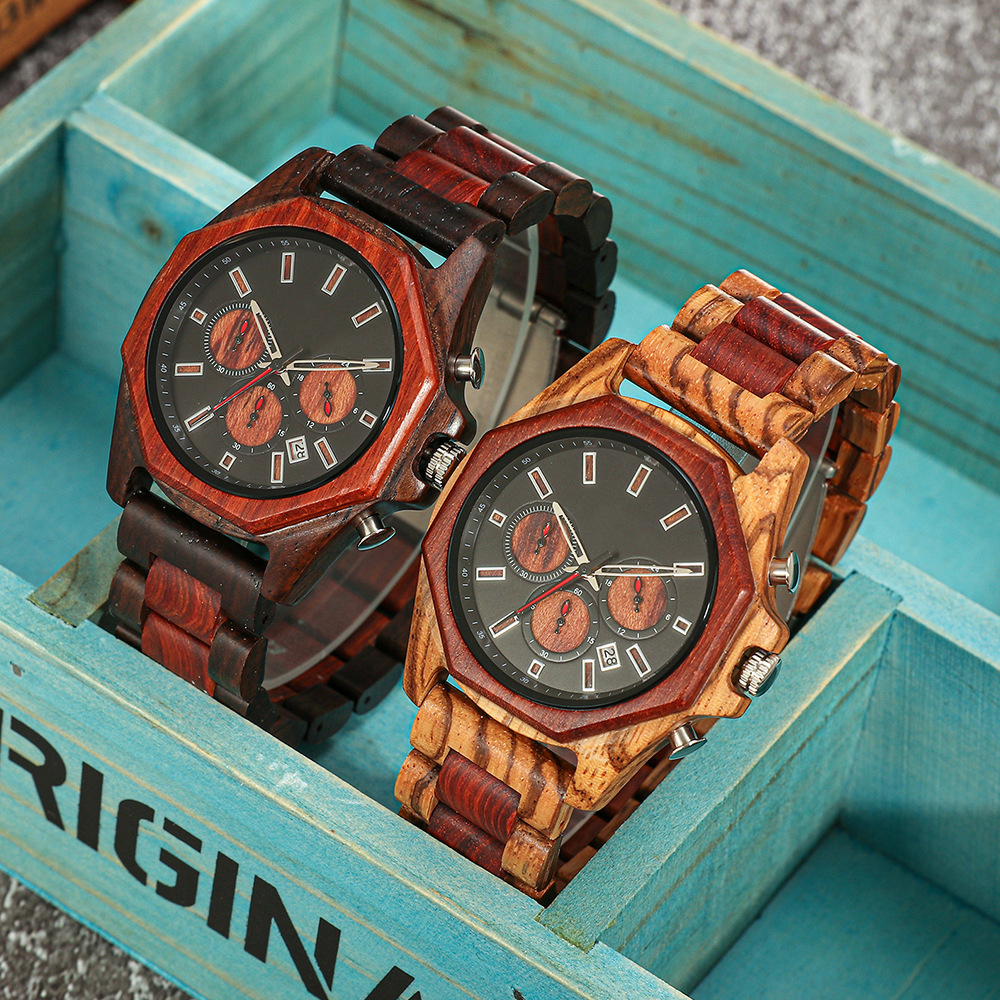 Retro Solid Color Single Folding Buckle Quartz Men's Watches display picture 2