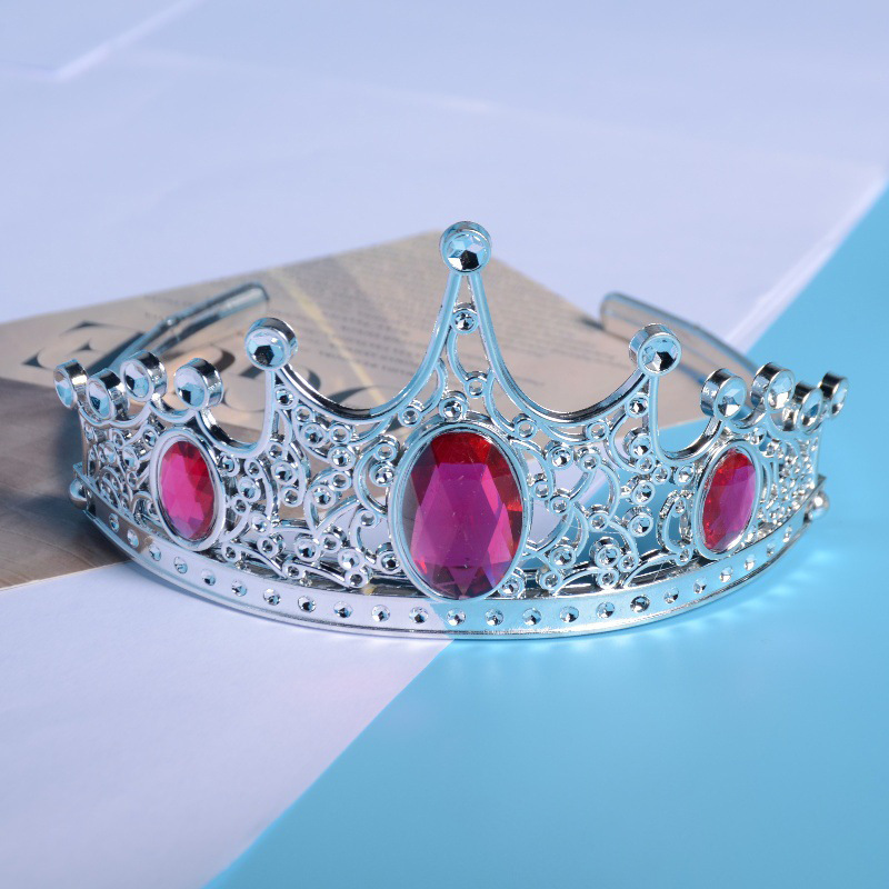 Nueva galvanoplastia de tres puntos corona niños juegos de la casa joyería juguetes de educación temprana jardín de infantes accesorios de joyería al por mayor