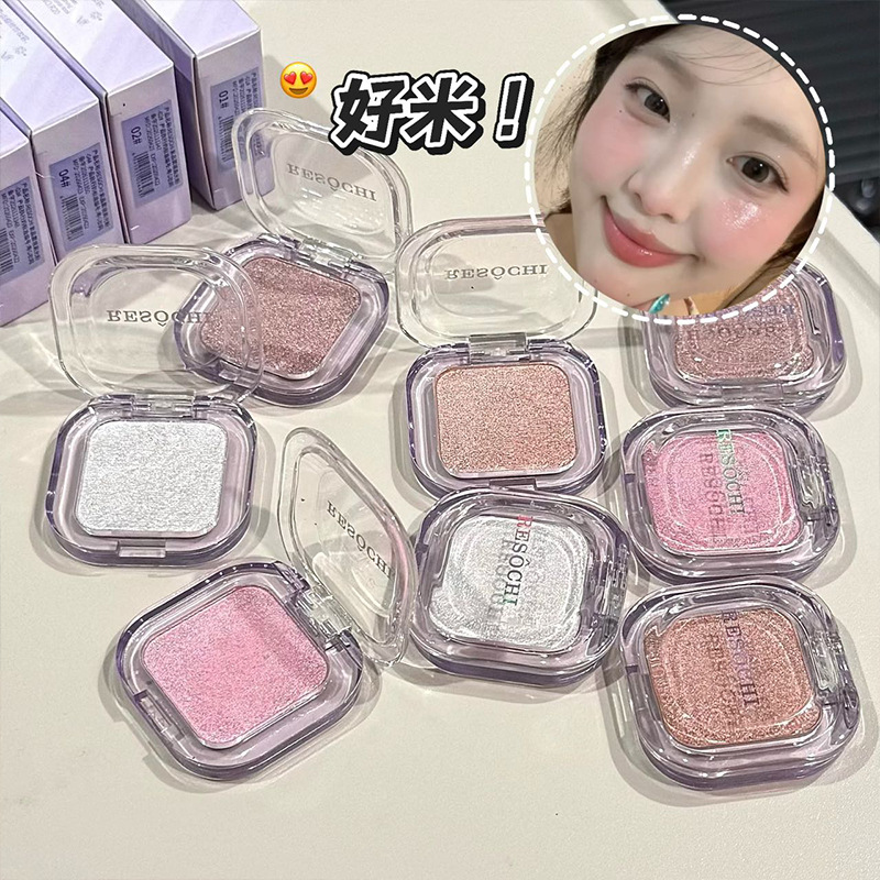 RESOCHI Amethyst Mist Landing High Gloss Powder, polvo de brillo perlado, polvo no volante, maquillaje al por mayor.