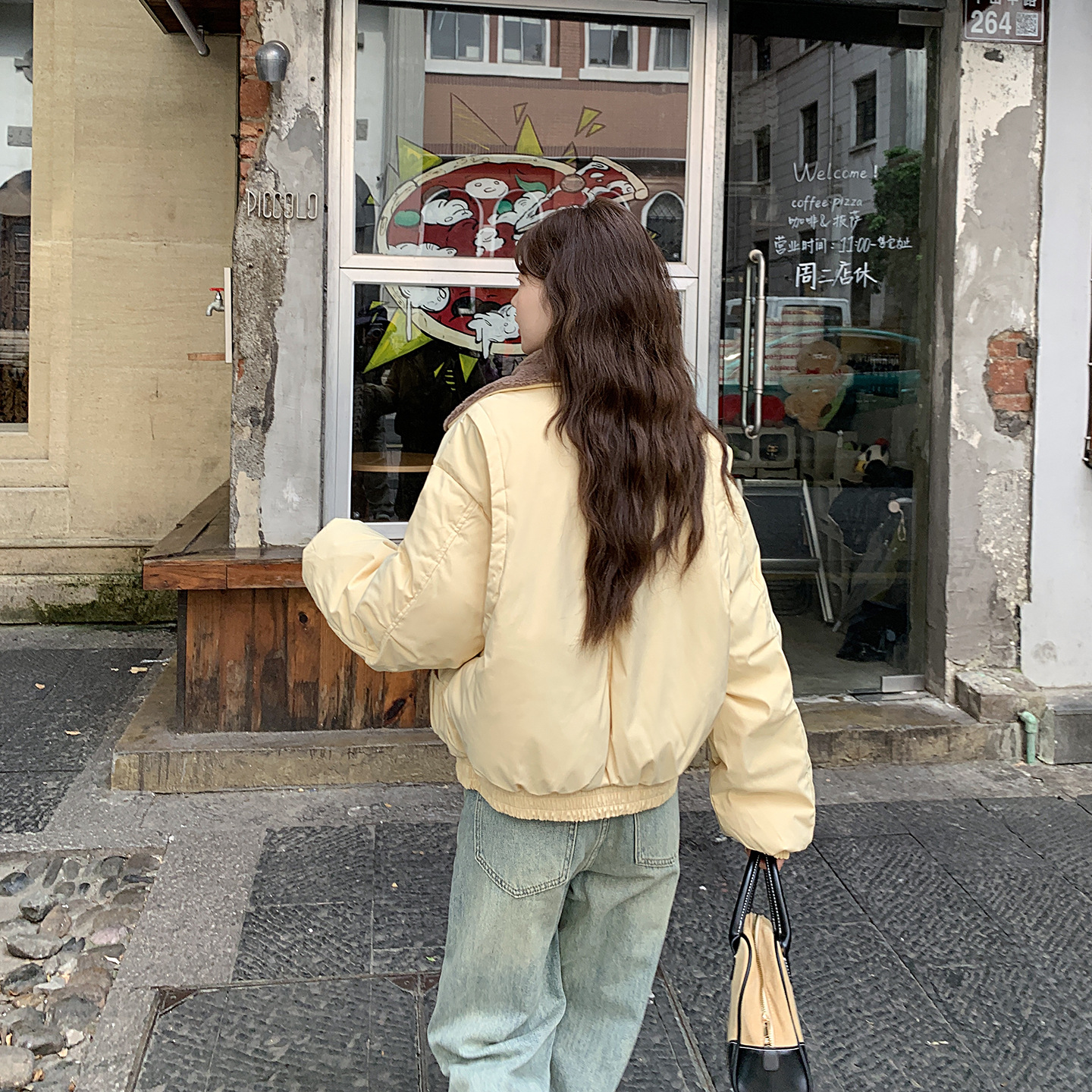 2025 invierno nuevo estilo coreano suelto engrosado abrigo de algodón caliente chaqueta de algodón de cuello de cabello corto