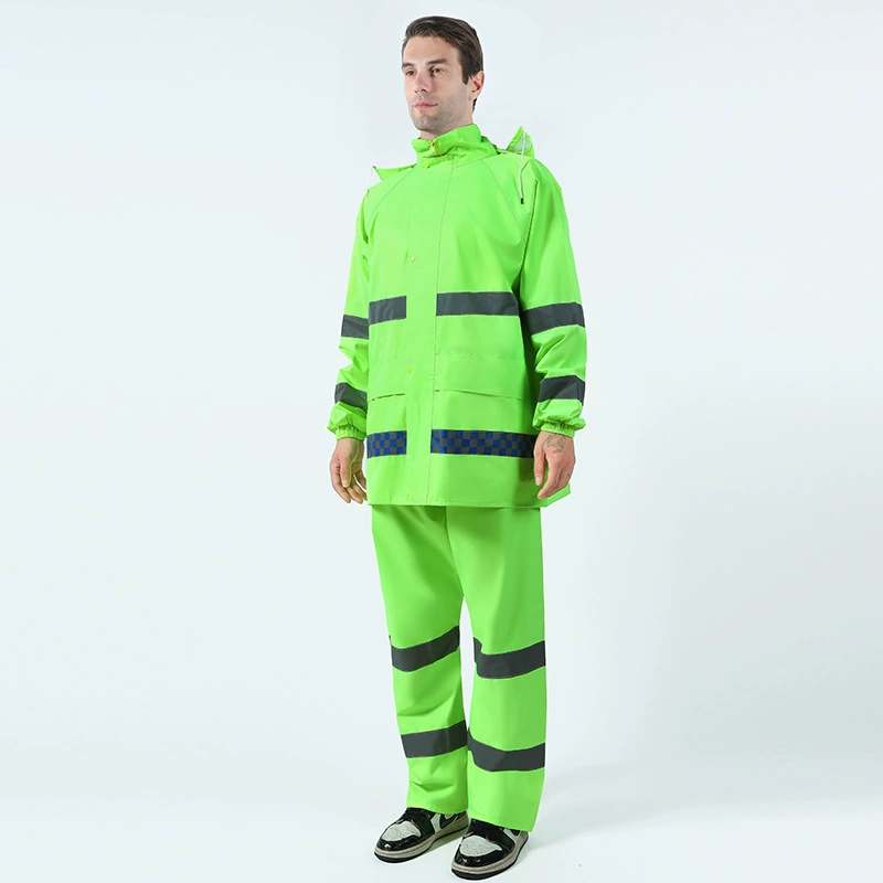 Retroreflective split raincoat, uniform, waterproof set, wholesale