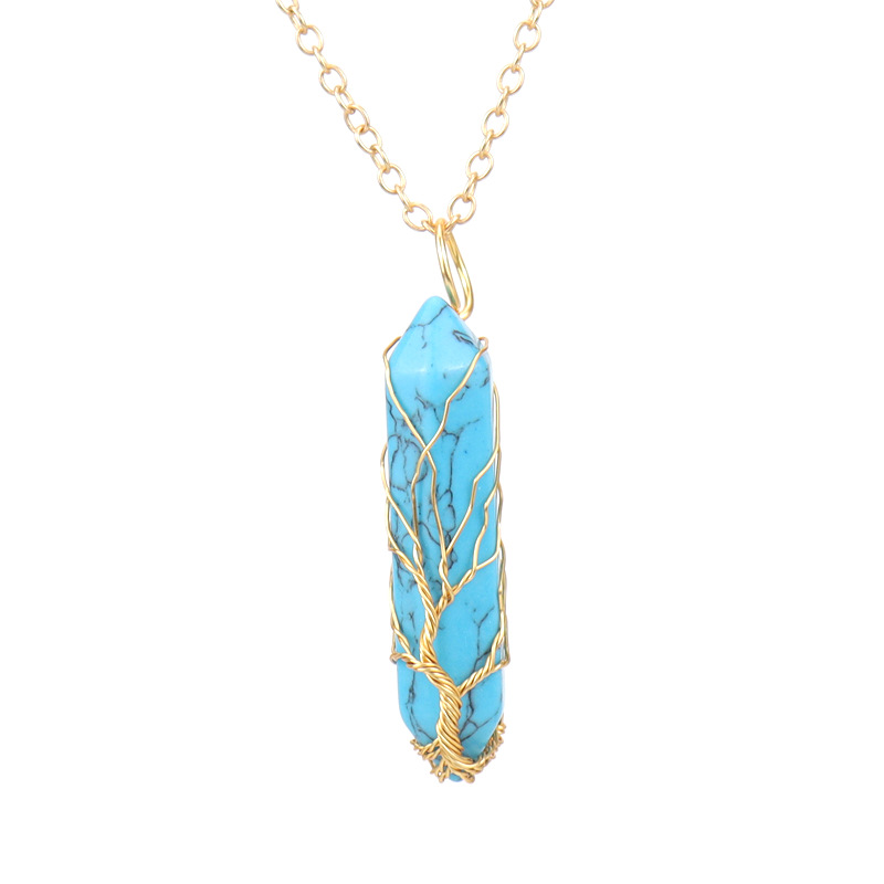 Retro Rhombus Crystal Copper Plating Pendant Necklace 1 Piece