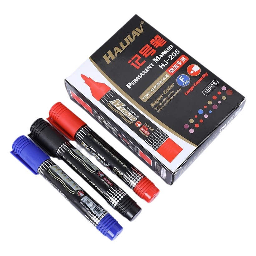 Haijia cabeza grande bolígrafo negro de cabeza gruesa bolígrafo a prueba de agua a prueba de aceite secado rápido no se desvanece tinta marcador