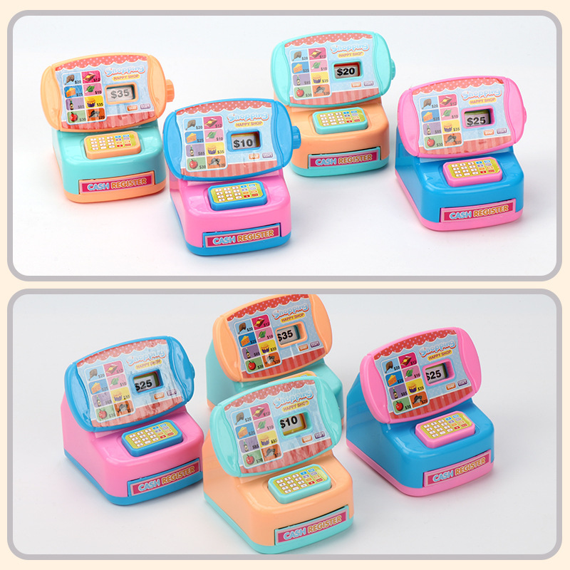 ミニ販売機のままごと玩具のクロスボーダー漫画デパートのレジのプラスチックの子供の家のシーンのおもちゃをシミュレーションします。|undefined