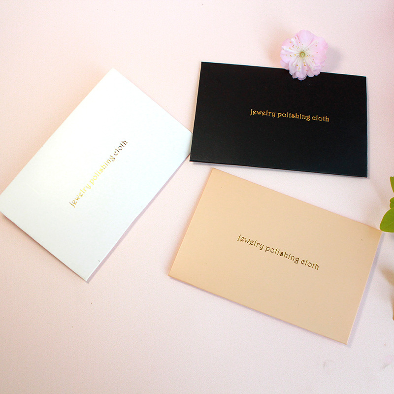 金银抛光布 擦银布首饰洁亮 加厚鹿皮绒含抛光粉白色描金外壳7*10