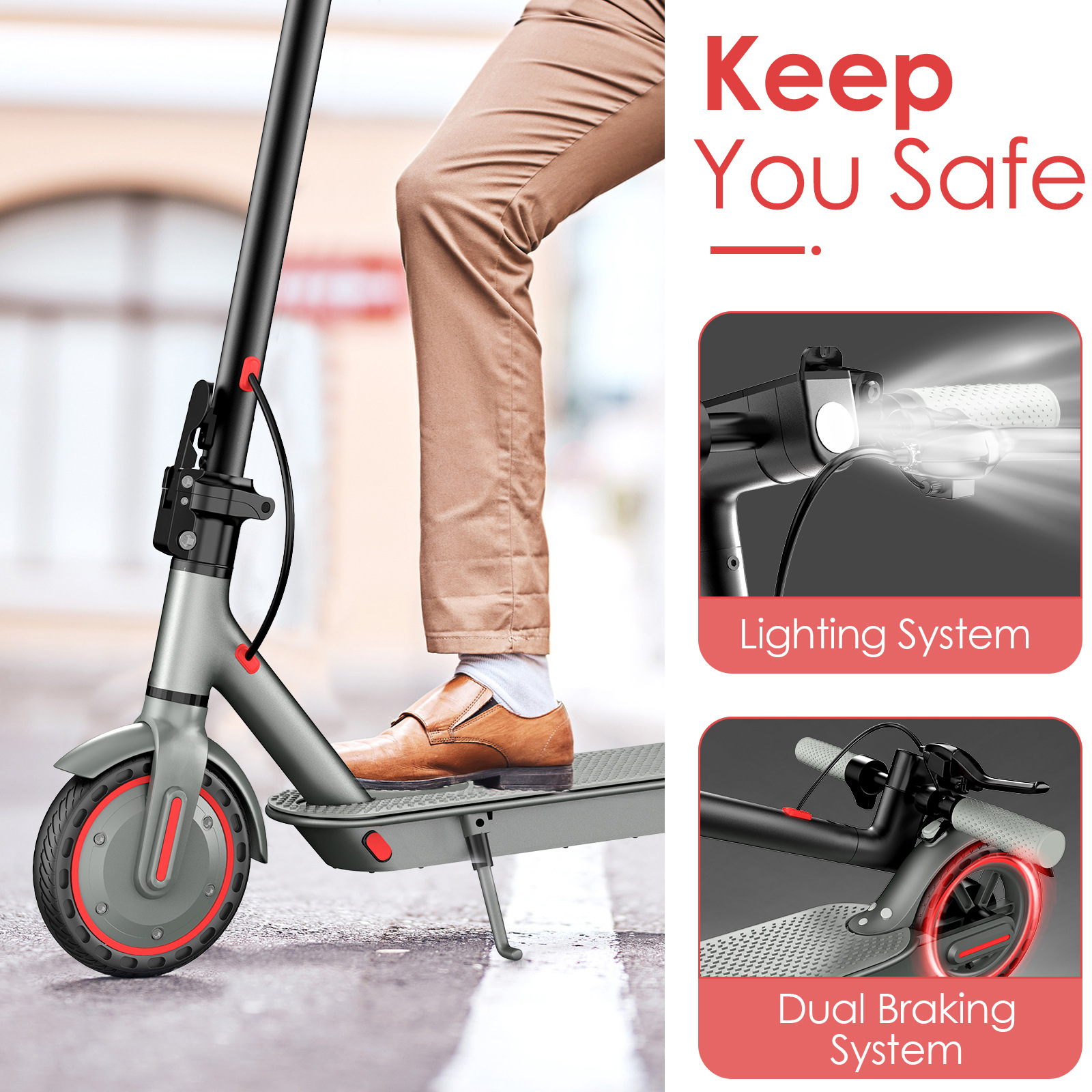 Source Manufacturer Wholesale 8.5inch Foldableable Electric Scooters European and American Overseas Warehouse One-Piece Battery Car