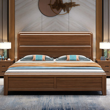 厂家直销金丝檀木床实木床1.8米双人床1.5米单人床公寓酒店工程床