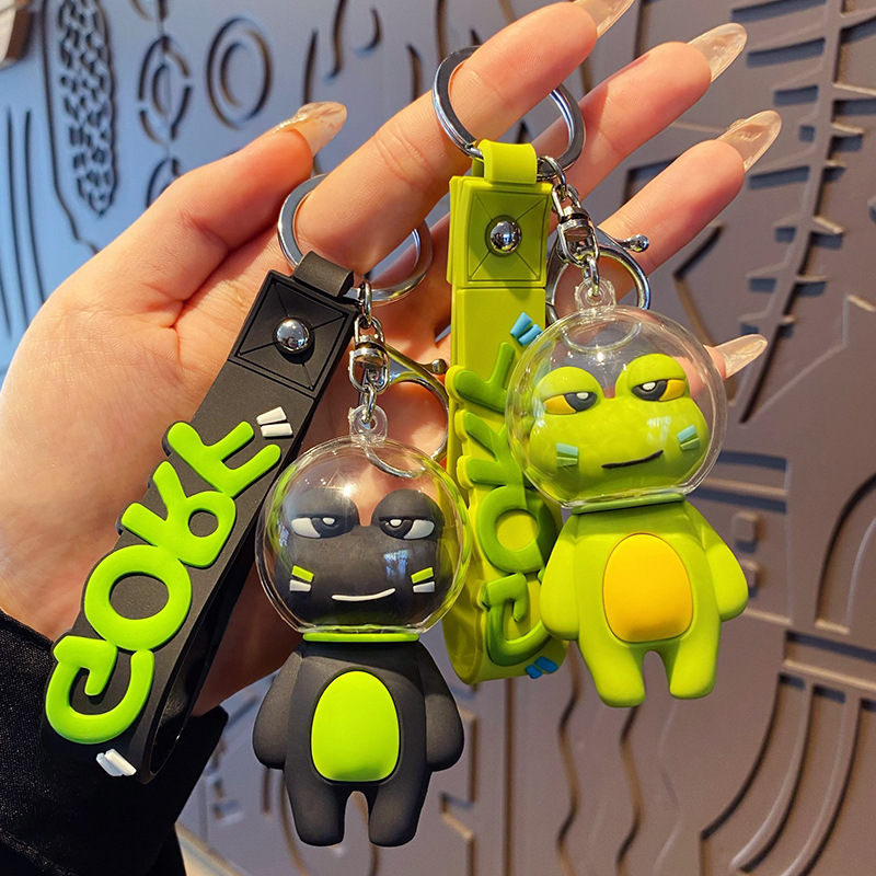 Мультяшный креативный космический брелок, трендовые модные ключи от машины, подвеска, небольшая сумка, лягушка