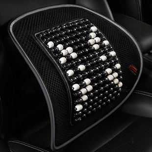 跨境全木珠腰靠汽車頭枕抱枕頭要靠枕居家辦公新腰枕腰墊車用腰靠