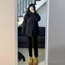 棉服女2025年新款冬季大毛领棉衣加厚保暖韩系超好看棉袄外套黑色