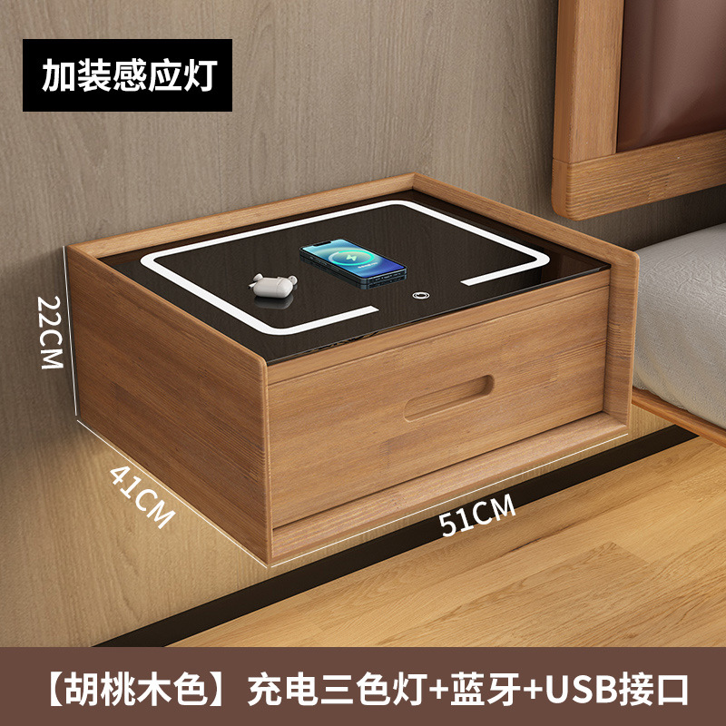 Moderno simple simple pequeño estante doméstico de madera sólida dormitorio red cabecera flotante cabecera al por mayor