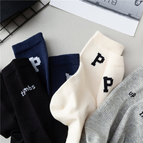 Long socks spring new ins trendy letter sports Hong Kong style couple style personalized socks