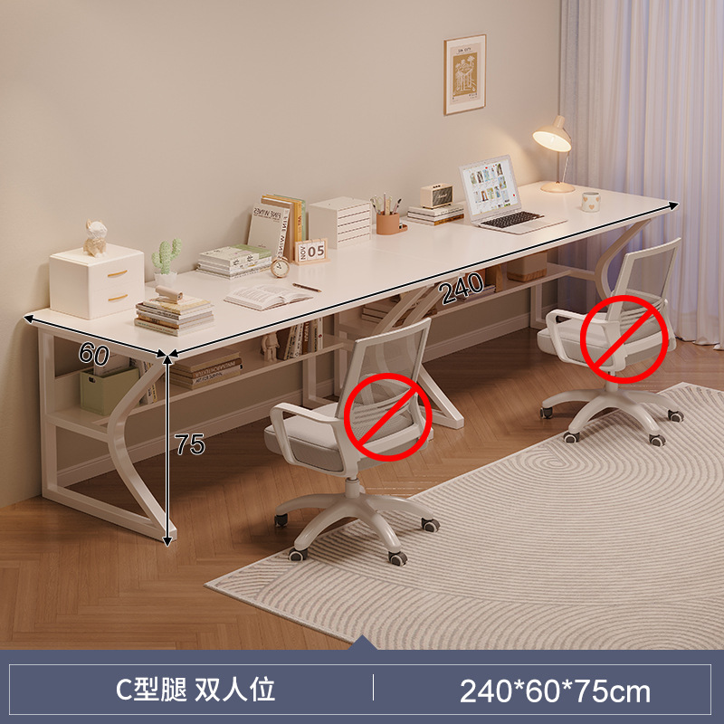 Mesa de computadora de dos personas mesa de escritorio para estudiantes de estudio en el hogar escritorio de dormitorio pequeño escritorio escritorio minimalista escritorio de oficina blanco