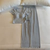 Blue breast pads, trousers, with short sleeve